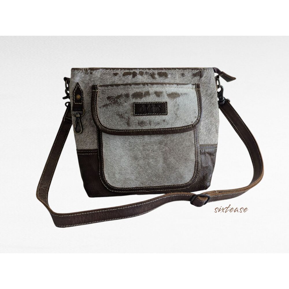 Sixtease "The New Vintage" crossbody shoulder leather & hair bag